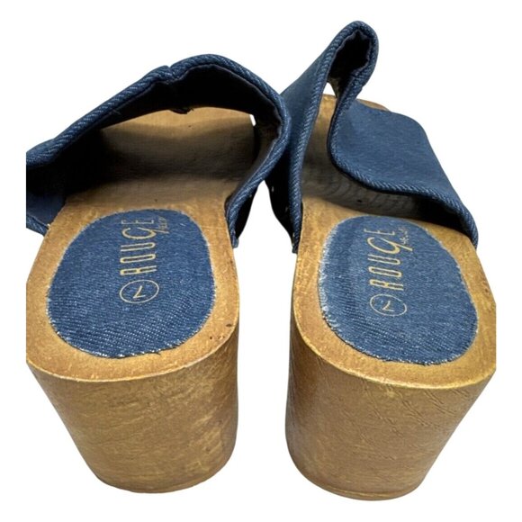 Rouge Helium Womens Denim Wood Clogs Size 7 - Picture 6 of 7